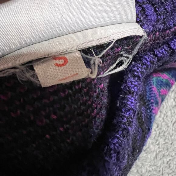 Vintage 80s Meister Sweater Blue / Pink Womens Small Ski Geometric Wool Blend - Picture 7 of 7